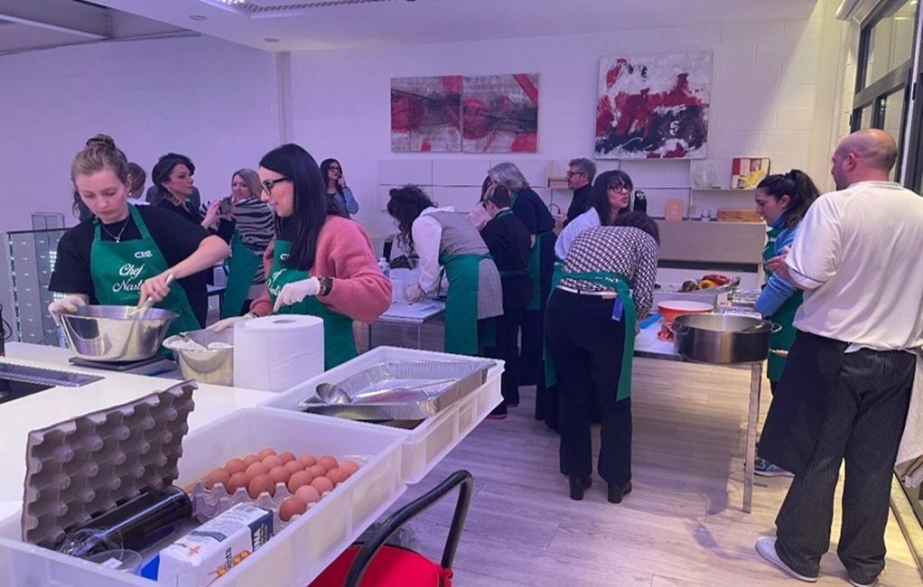 Charity team cooking