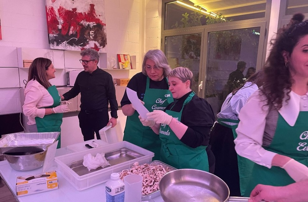 Charity team cooking